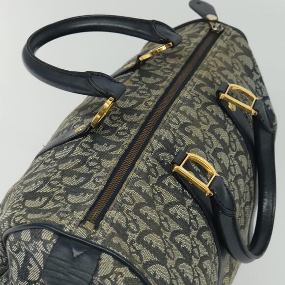 DIOR Trotter Canvas Boston Bag Navy Gold - Picture 6 of 12